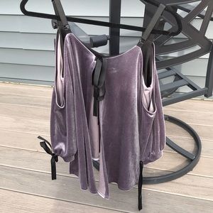 Tie back velvet top
